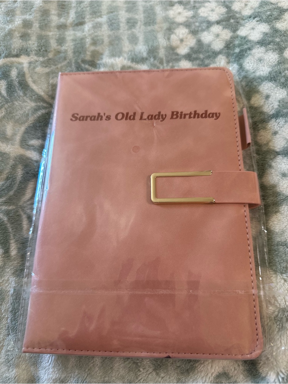 Sarahs Personalized Pink Journal Cover with Buckle Closure